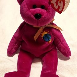 1999 Millennium Bear TY Beanie Baby Rare Original Excellent Condition With Rare Errors