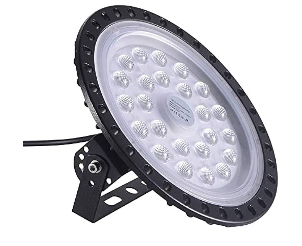 Brand : wowspeed 100W UFO LED High Bay Light lamp Factory Warehouse Industrial Lighting 20000 Lumen 6000-6500K IP54 Warehouse LED Lights- High Bay LED