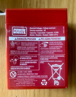 Power Wheels 6-Volt Rechargeable Replacement Battery