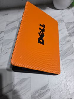 Dell Laptop with Orange Carbon Fiber Skin