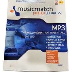 MusicMatch Jukebox 7 Deluxe PC CD sort edit tags listen to mp3 music data files!