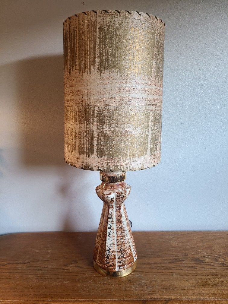 Mid century Vintage Lamp with Matching Shade.