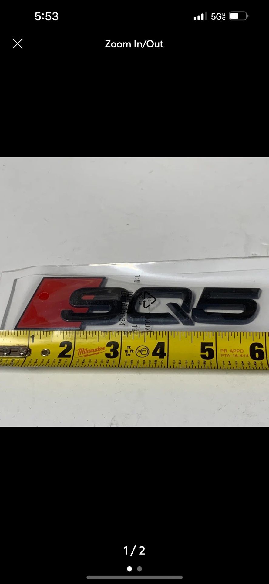 Gloss Black & Red SQ5 Emblem Badge For: Audi