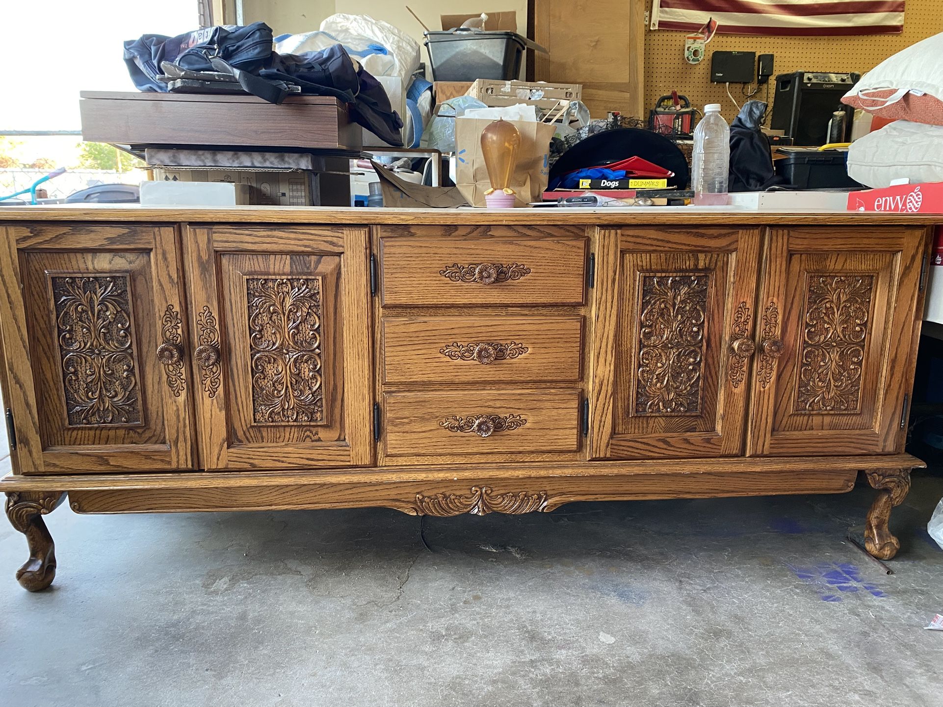 Claw Foot, Carved, Side Table/buffet 