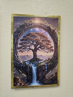 BRAND NEW 
Mystical Tree Of Life Canvasglowing Roots & Cascading Waterfall Art Wall Art,25" x 17"
