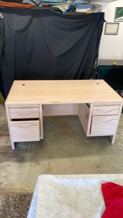 Desk solid oak white wash