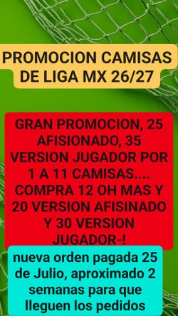 CAMISAS DE LIGA MX A SOLO $35 VERSION JUGADOR GRAN PROMOCION