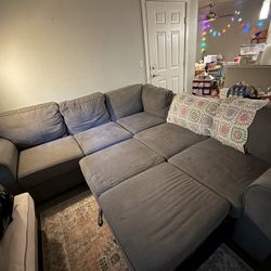 Grey Sectional Pullout Couch