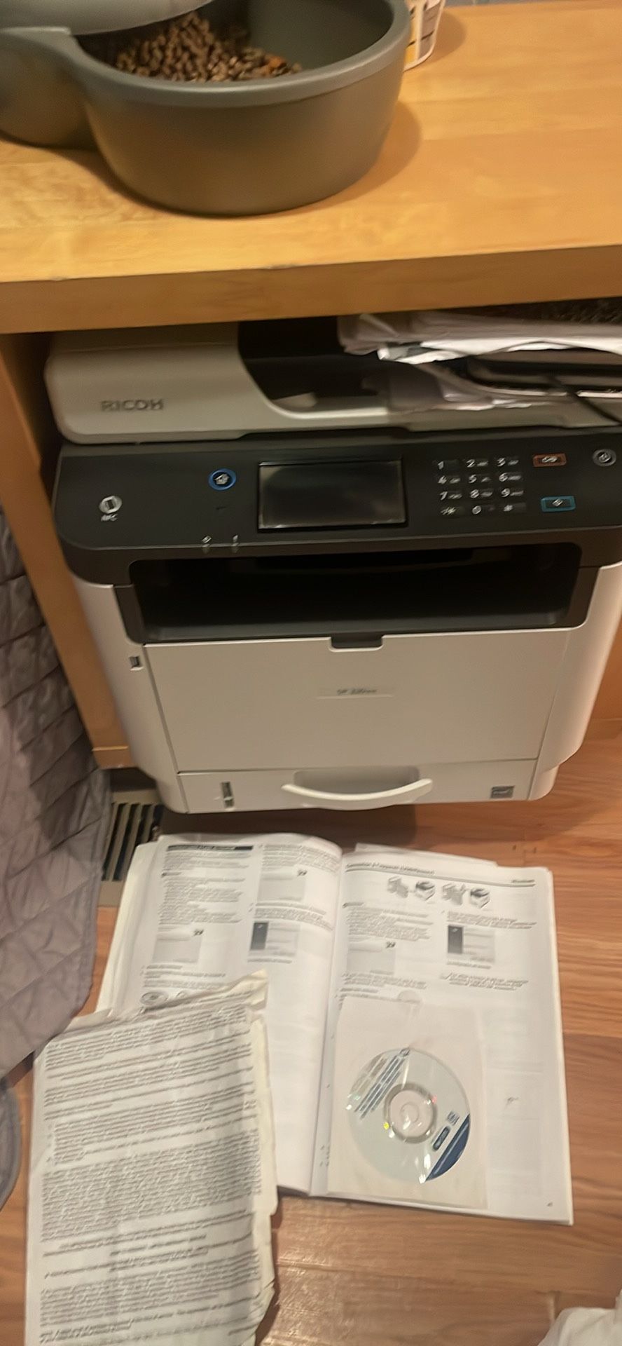 Printer, Does Everything Comes With Set Up Doc Cd Rolling Oak Shelf..