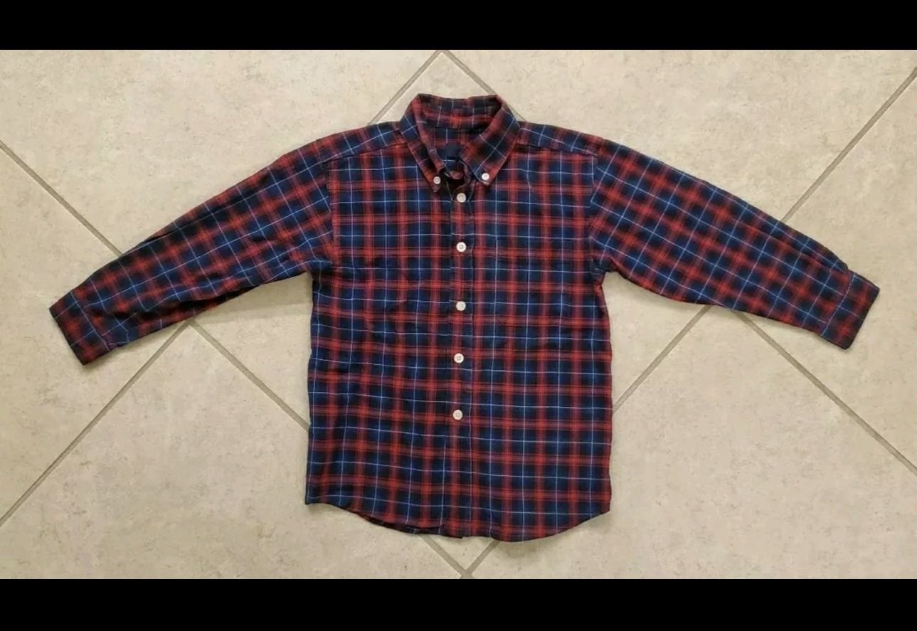 Boy's Izod Button Front Plaid Shirt M