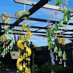 🌸 Glass Wind Chimes–  Colorful Bell With Pendants & Christmas Decor 