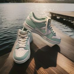 NIKE  Dunk Low Grade School Sneakers  Kids Exclusive Colorway Mint Foam  Size 6Y