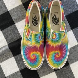 Unisex Vans M-5.5 W-7 Bright Like New Tie Dye Slip Ons 