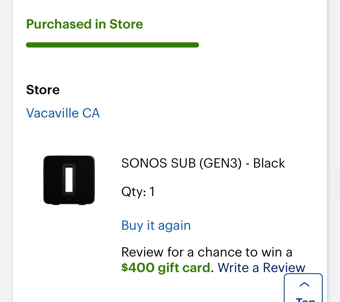 Sonos Sub Woofer