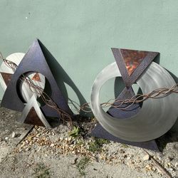 MCM Geometric Metal Wall Sculptures - Curtis Jere’