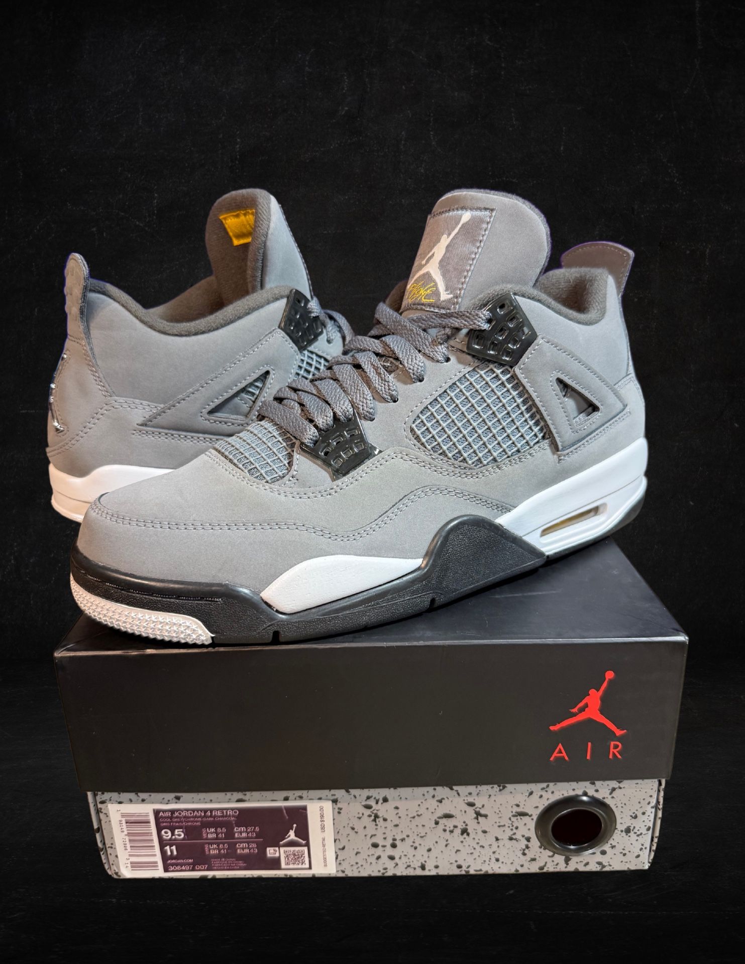 Nike Air Jordan Retro 4 Cool Grey Size 9.5