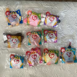 McDonald’s Ty Beanie Baby Animal Happy Meal Toy 1996 Set Of 10 Sealed 