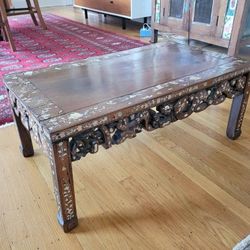 Mid Century Chinese Mother of Pearl Inlay Opium Table or Coffee