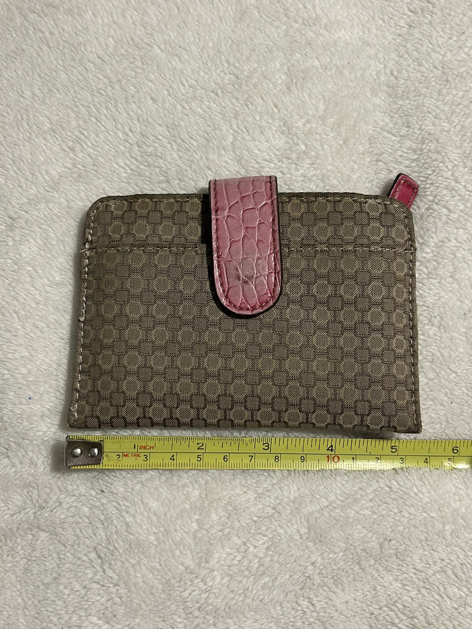 Small coin card holder purse wallet pink going out pocketbook zipper tan