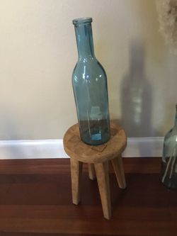 Clear big blue vase