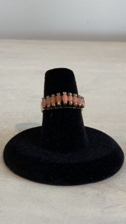 Coral and golden ring