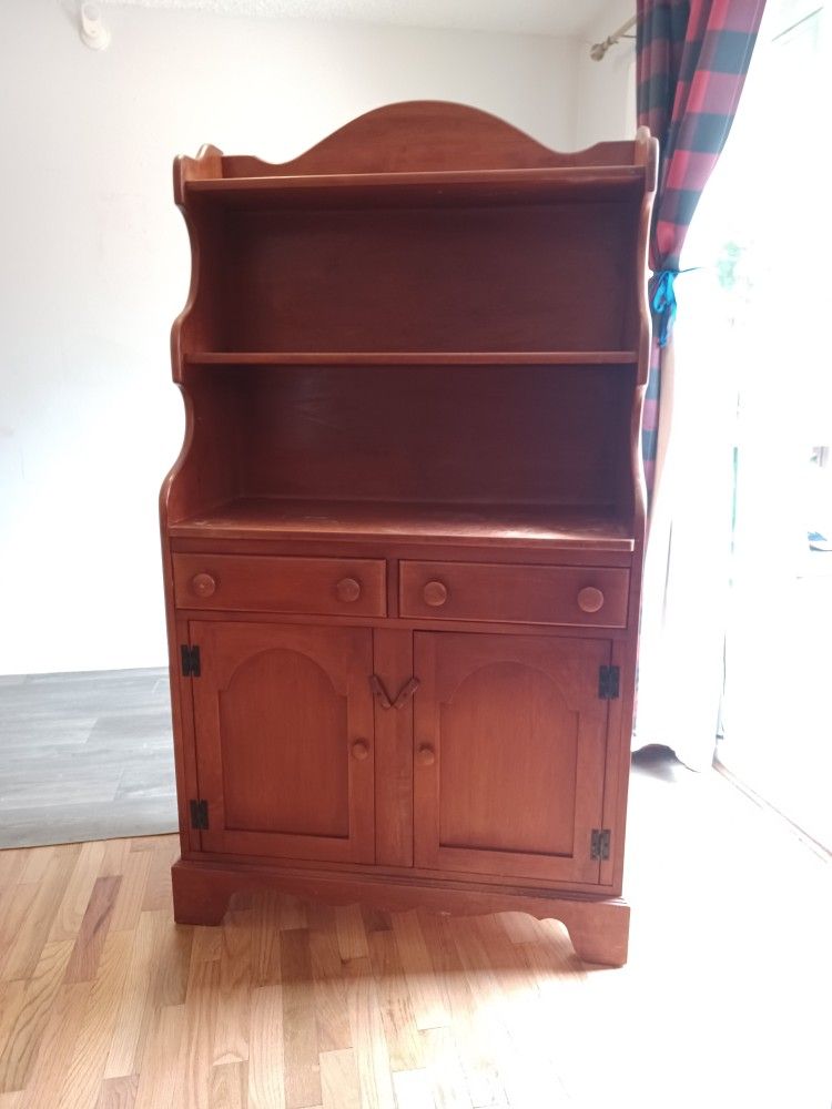 willett golden beryl maple dresser Willett Early American Golden Beryl Maple Secretary Writing Desk Bookcase Hutch at 1stDibs
