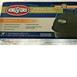 Kingsford Portable 14" Kettle Grill W/ Hinged Lid and Folding Legs