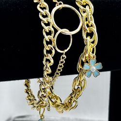 3 Layer Gold Plated  Chain Bracelet 