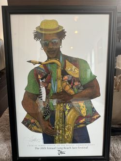 Charles Bibb Framed Signed Jazzin On The Beach