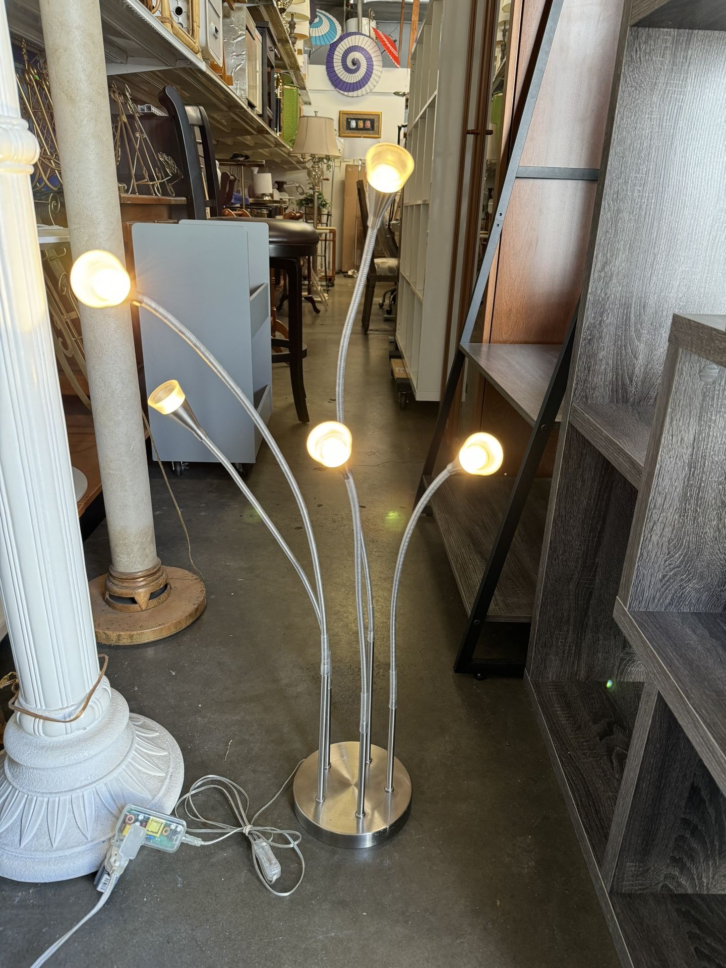 Vintage IKEA TIVED Rare Stainless 5 Head Hydra Table/Floor Lamp Led Lamp Good Condition