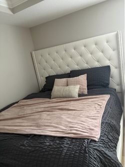 King head board set with mattress included
