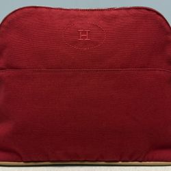 Hermes Bolide GM Pouch Red Cotton