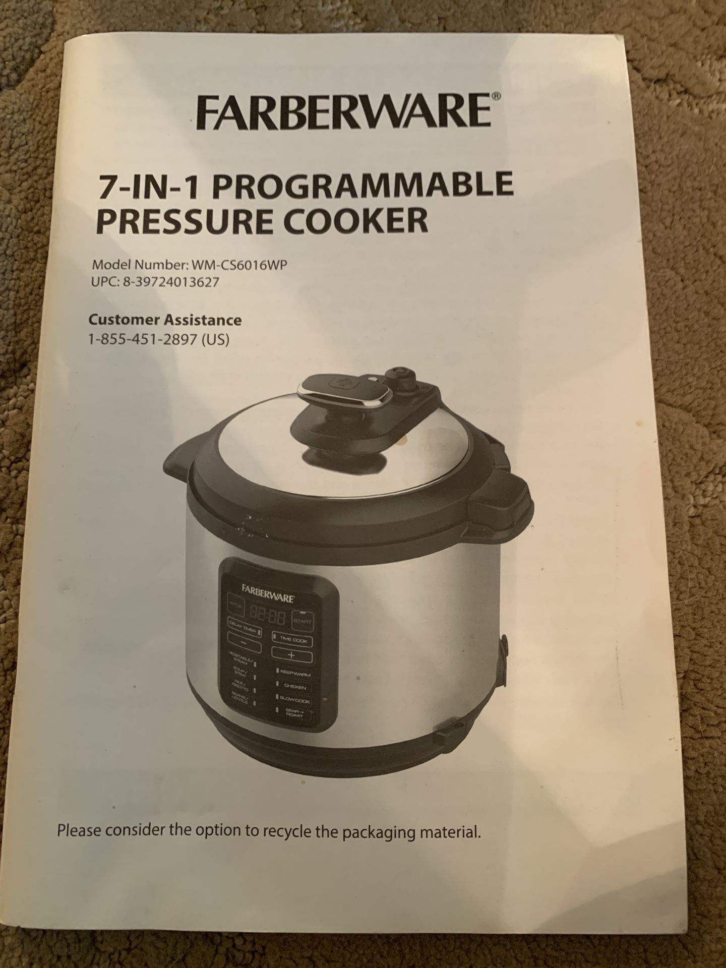 Farberware 6-qt, 7-in-1 Pressure Cooker for Sale in Gresham, OR - OfferUp