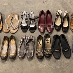 Women Flat And Heel Shoes Size 7.5-8, In Good Condition. $5/each Or All For $60