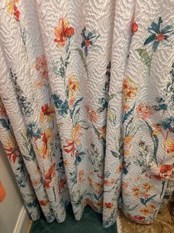 White Floral Shower Curtain