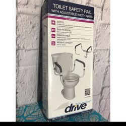 BRAND NEW IN BOX, TOILET SAFETY RAILS WITH ADJUSTABLE WIDTH ARMS BY Drive Medical
