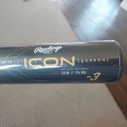 Rawlings Icon 2023 33" Drop 3 BBCOR Carbon Bat New in wrapper.