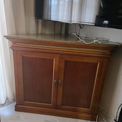Solid Wood Corner Cabinet with Granite Top – Heavy & Sturdy