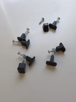 Eight Matte Black Cabinet Pulls