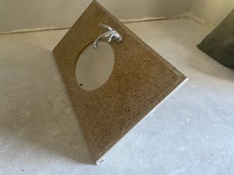 Granite countertop and sink with connections