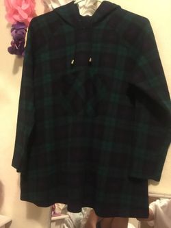 Cute plaid sweater with hood