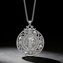 ✨⚡️LARGE ST. BENEDICT MEDAL & CHAIN