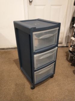 Three drawer heavy duty plastic cabinet