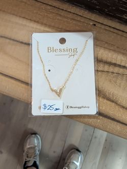 V shaped gold necklace