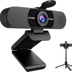 EMEET C960 Webcam with Tripod, 1080p with Microphone, Adjustable Height Mini Tripod, C960 Web Camera with Privacy Cover, Plug & Play Webcam with Stand