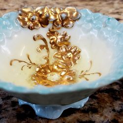 Bone China Turquoise Gold Teacup
