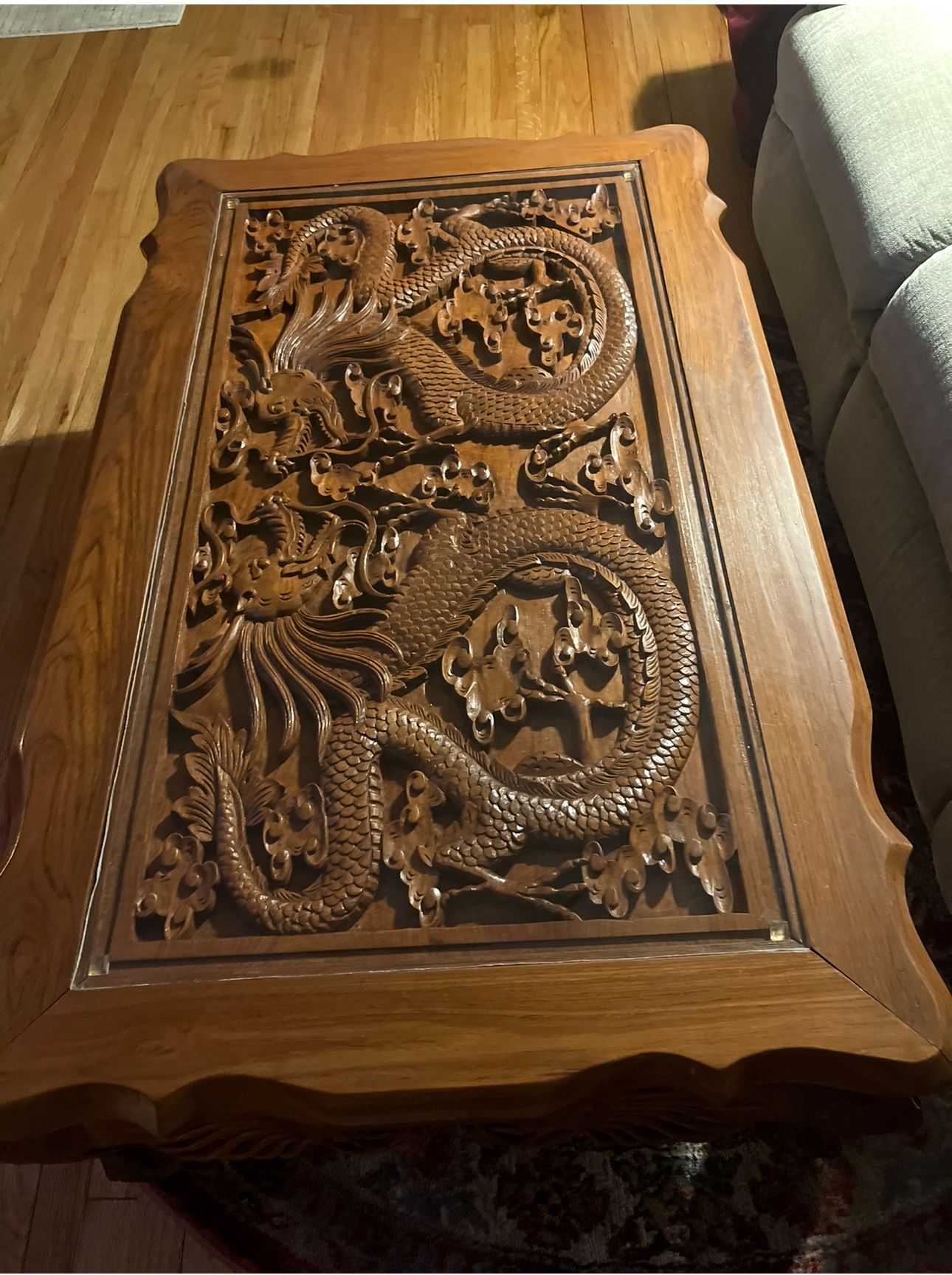Craved Chinese Dragon Coffee Table