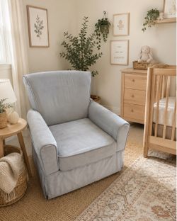 Light grey Upholstered Glider Armchair