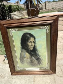 Framed Native American Woman Portrait Print
