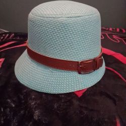 Vintage Blue And Brown Sun Hat